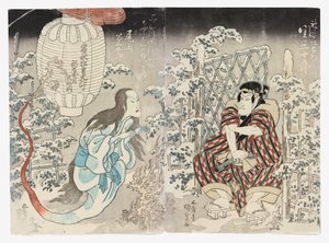 二代目関三樹郎が神谷仁右衛門、三代目尾上菊五郎が上方の提灯お化けに扮し、三都で拍手喝采を浴びる。