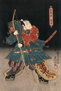 浮世絵 侍役者図 国貞作 作： Utagawa Kunisada