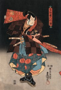 浮世絵 侍役者図 国貞作 作： Utagawa Kunisada