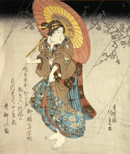 恋人役の二代目岩井久米三郎 1827～30年頃（彩色木版画 作： Utagawa Kunisada