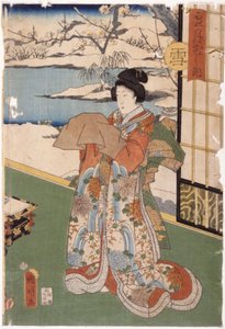 雪（色木版画） 作： Utagawa (1835 1888) Kuniaki