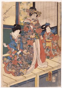 春色：屋敷の獅子舞 (春色屋形の獅子舞) 作： Utagawa (1835 1888) Kuniaki