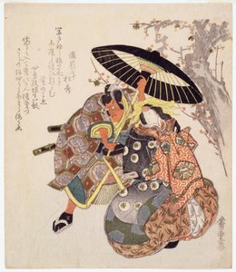 俳優（カラー木版画）
