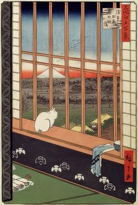 浅草田と鳥の町まつり。シリーズから：江戸百景1861 作： Utagawa Hiroshige