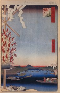 浅草川、宮戸川、大河岸名所江戸百景1856-1858