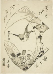 秋の花と雀 作： Utagawa Hiroshige