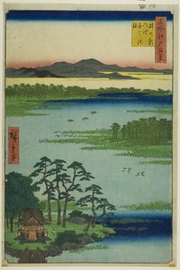 名所江戸百景』より「弁天神社と井の頭池弁天の畔