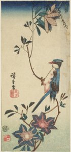 クレマチスの青い鳥 作： Utagawa Hiroshige