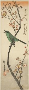 ウグイスと梅 作： Utagawa Hiroshige