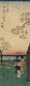 1852年3月、御殿山でのお花見