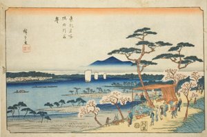 隅田川花ざかり「東都名所」より 作： Utagawa Hiroshige