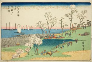 連載「江戸名所の内」より 御殿山の花ざかり 作： Utagawa Hiroshige