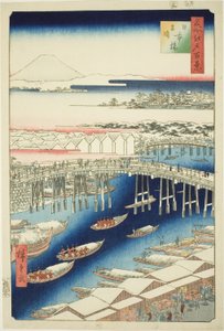Ｃェアｒ ウェアてぇｒ あｆ手ｒ Ｓのｗ あｔ 日本 Ｂ理ｄげ （日本橋 雪晴れ）、 ｆろｍ テェ セリエｓ ”尾根 分ｄレｄ ファもうｓ ヴィエｗｓ おｆ 江戸 （名所 江戸 百景）” 作： Utagawa Hiroshige