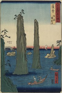 1856年3月、薩摩県Bo_noura Beachにあるダブルソードストーン