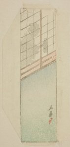 襖の後ろの女性の封筒 作： Utagawa Hiroshige