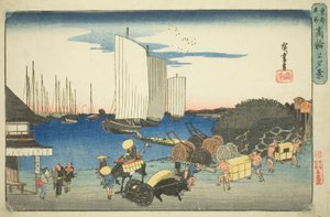 連載「東都名所」より 高輪の夕景 高輪の夕景