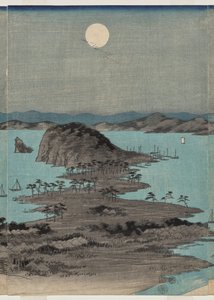 武蔵国満月の金沢近郊八景夕景