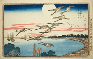 連載「東都名所図」より 高輪の満月 作： Utagawa Hiroshige