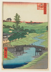 古河川、広尾、1856年（色木版画） 作： Utagawa Hiroshige