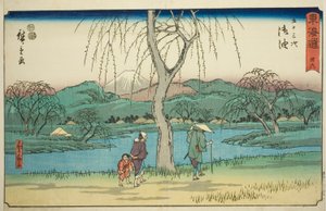 Goyu: Motono Plain along the Old Road (Kokaido Motonogahara)—No. 36, from the series "Fifty-three Stations of the Tokaido (Tokaido gojusan tsugi)," also known as the Reisho Tokaido 作： Utagawa Hiroshige