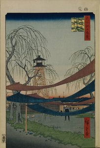 馬喰町の初音乗馬場名所江戸百景1856-1858 作： Utagawa Hiroshige