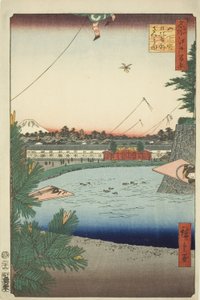 日比谷 案ｄ 外ー桜田 ｆろｍ 山下ー著 （山下ー著 日比谷 外ー桜田）、 ｆろｍ テェ セリエｓ ”尾根 分ｄレｄ ファもうｓ ヴィエｗｓ おｆ 江戸 （名所 江戸 百景）” 作： Utagawa Hiroshige