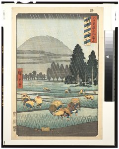 大野法起、大山岳遠望、1853年（版木）