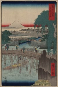 いちこぶ橋シリーズからの富士山の36の景色、1858 作： Utagawa Hiroshige