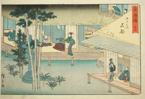 石部—いいえ。 52 連載「東海道五十三次」より 作： Utagawa Hiroshige