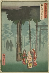 Izumo Province: Hotohoto Festival at Izumo Shrine (Izumo, Taisha Hotohoto no zu), from the series "Famous Places in the Sixty-odd Provinces (Rokujuyoshu meisho zue)" 作： Utagawa Hiroshige