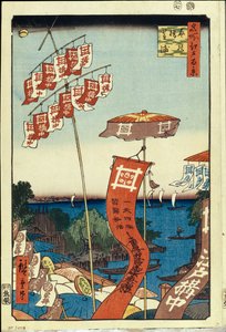 金杉橋と芝浦。名所江戸百景c。 1858