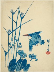 カワセミとモノコリア 作： Utagawa Hiroshige