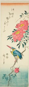 カワセミとバラ 作： Utagawa Hiroshige
