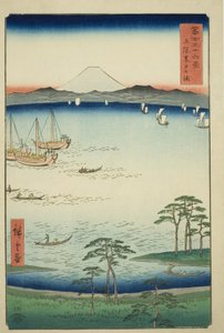 富嶽三十六景 上総国黒戸湾（かずさくろどのうら） 作： Utagawa Hiroshige
