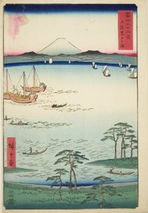 富嶽三十六景 上総国黒戸湾（かずさくろどのうら） 作： Utagawa Hiroshige
