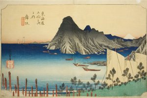 Maisaka: View of Imagiri (Maisaka, Imagiri shinkei), from the series "Fifty-three Stations of the Tokaido (Tokaido gojusan tsugi no uchi)," also known as the Hoeido Tokaido 作： Utagawa Hiroshige