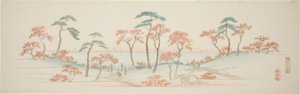 無題 江戸下町名所景 海安寺紅葉 作： Utagawa Hiroshige