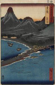 1856年4月、豊後県美濃崎海水浴場 作： Utagawa Hiroshige