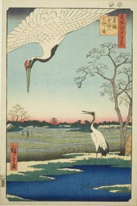 みのわ、 かなすぎ、 みかわしま、 ｆろｍ てぇ せりえｓ “おね ふんｄれｄ ふぁもうｓ ゔぃえｗｓ おｆ えど （めいしょ えど ひゃっけい）” 作： Utagawa Hiroshige