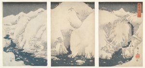 雪の木曽街道の山と川 作： Utagawa Hiroshige