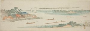 無題 江戸下町名勝 那珂川河口（なかがわぐちのず） 作： Utagawa Hiroshige