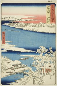 Musashi Province: Morning after Snow on the Sumida River (Musashi, Sumidagawa yuki no ashita), from the series "Famous Places in the Sixty-odd Provinces (Rokujuyoshu meisho zue)"   1274286   ja       japanese Successfully Translated  Original: Voila! tes d