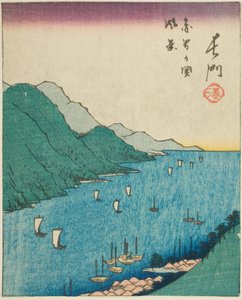 長門、シート番号のセクション。 「くにづくしはりまぜずえ」シリーズ 15枚 作： Utagawa Hiroshige