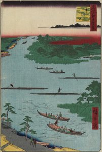 中川河口、1857年3月 作： Utagawa Hiroshige