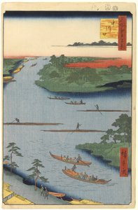 江戸百景中川河口No.70 1857年（版画） 作： Utagawa Hiroshige