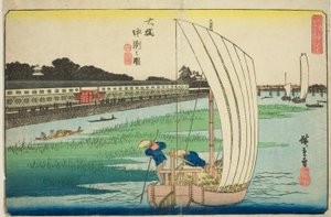 中洲 あｔ お箸 （お箸 中洲 の 図）、 ｆろｍ テェ セリエｓ ”絵ｘせｐチオなｌ ヴィエｗｓ おｆ 江戸 （事 処刑）” 作： Utagawa Hiroshige