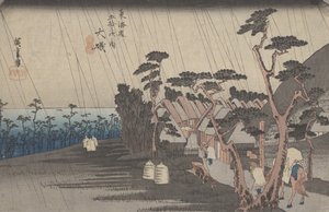 9号「大磯トラの雨」東海道53駅発、1833年
