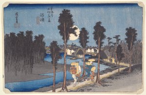 東海道五十三次 沼津黄昏 作： Utagawa Hiroshige