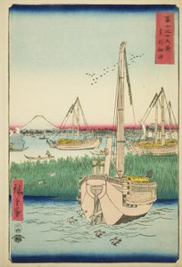 「富嶽三十六景」より 東都佃沖（とと佃沖） 作： Utagawa Hiroshige