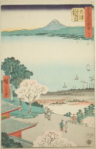 大津 三井寺観音堂より大津と湖遠景 『五十三次名所図会』シリーズ 54 通称タテト